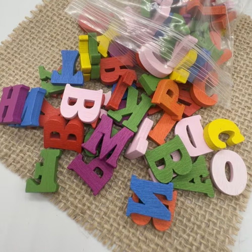 Wooden colorful alphabet letters set of 100 pieces new
