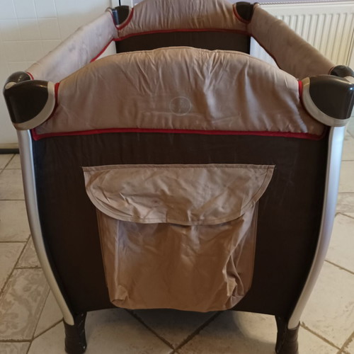 BebeStars Nobby aluminum playpen like new, 2-level with mosquito net