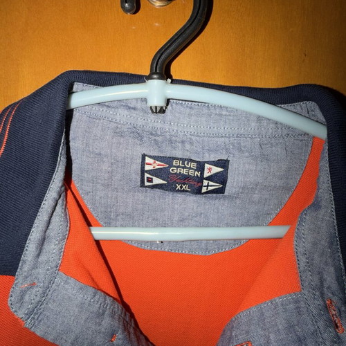 Blue Green polo shirt new, orange, sizes XXL and 3XL