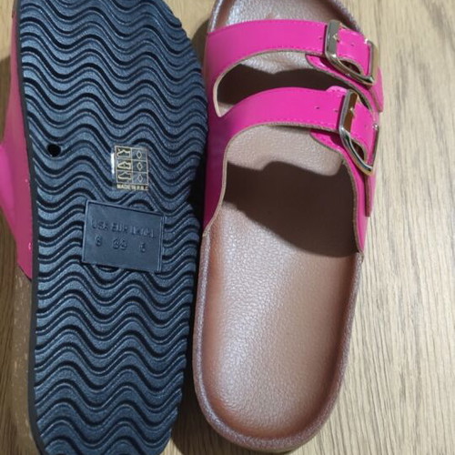 Flatform sandals with double buckles new, fuchsia size 39