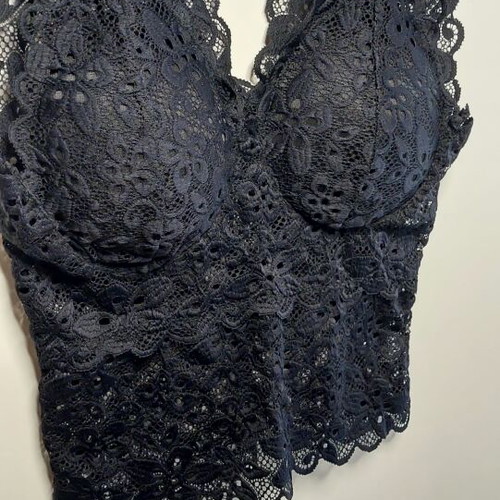 Bralette new, black lace, size S/M