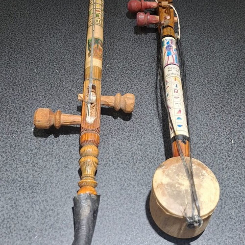 Set of 2 Rababa Traditional String Instruments used, Egyptian