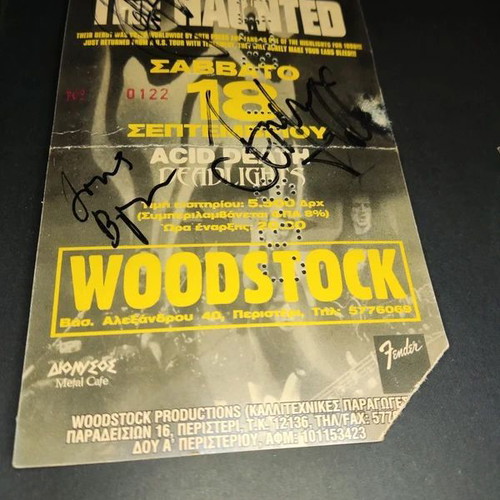 The Haunted ticket used, autographed, Woodstock September 18 1999