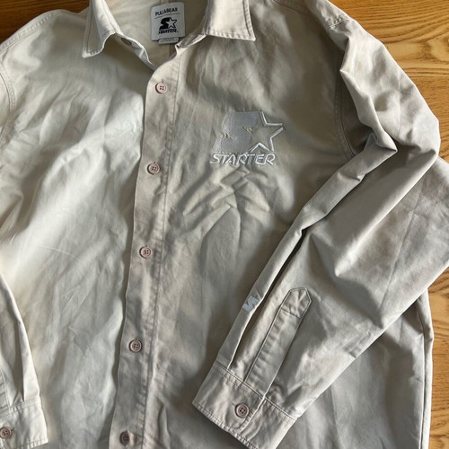 Pull & Bear x Starter men's beige shirt XL, 100% cotton