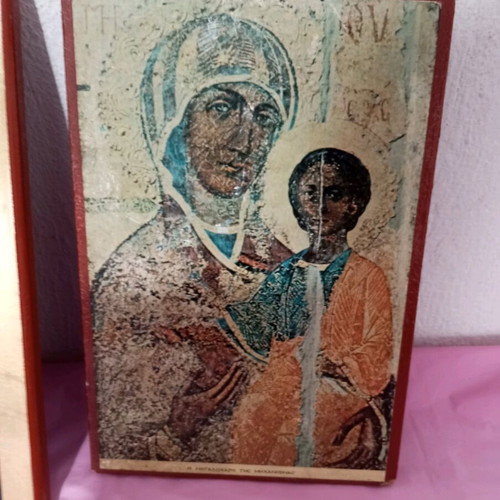Wooden icons used, set of three