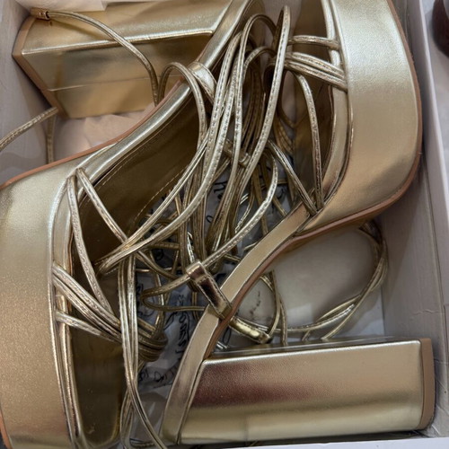 Chrysa sandals used size 40, gold platform shoes