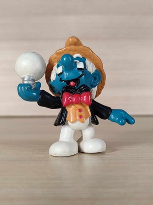 Φιγούρα Στρουμφάκι Thomas Edison μεταχειρισμένη, Schleich Peyo 1984