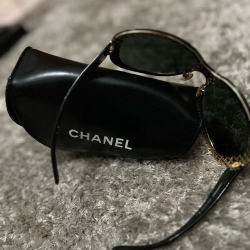 Chanel women's sunglasses new with gold detailing