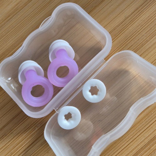 Silicon earplugs lilac new, reusable