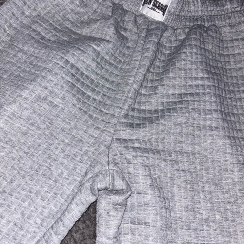 Women's tracksuit set like new with waffle texture gray, size L