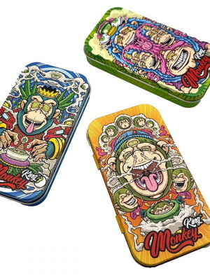 Monkey metal storage box Psyco 11.5x6 cm new