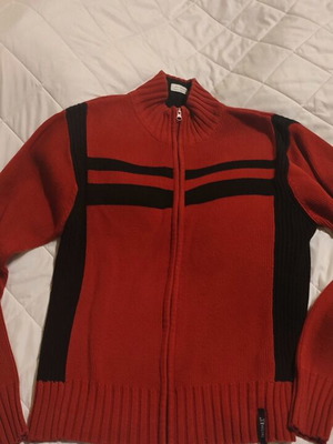 Tantum ON men's zipper sweater size M like new, red and black