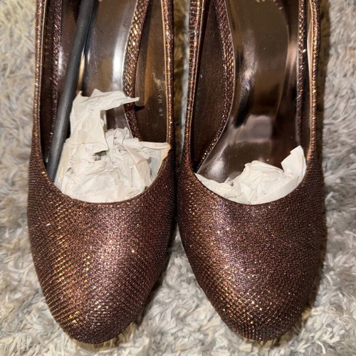 Glitter platform high heels bronze copper by Viadante new