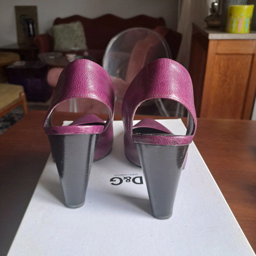 D&G slingback shoes used, leather, magenta purple, size 36.5