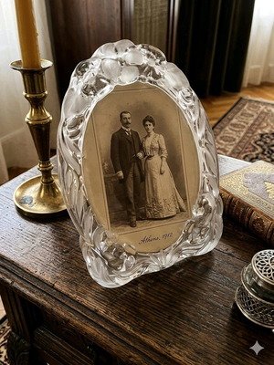 Crystal oval frame like new