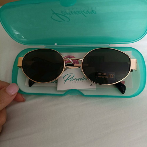 Pervedere women's sunglasses new with oval lenses and gold frame