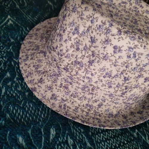 Hat with lavender pattern one size