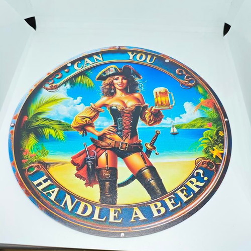 Vintage metal decorative sign Pirate Beer 20cm like new