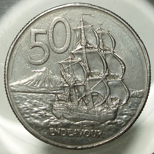 New Zealand 5 coins 50 cents used, 1967-1981, Elizabeth II