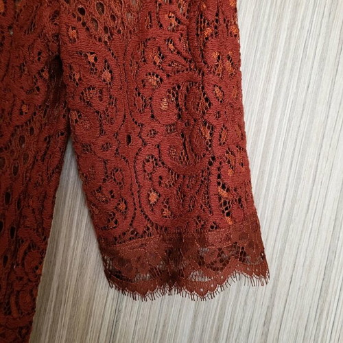Zara women's blouse like new, lace dark terracotta size M
