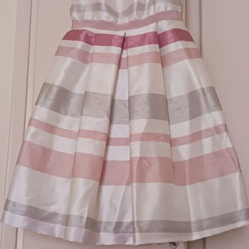 Cocktail dress Asos like new, white with pink and gray stripes, size S