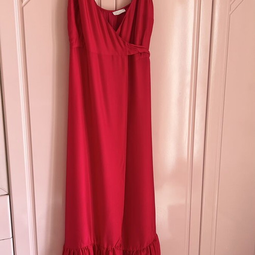 Long dress with wrap closure new, pink