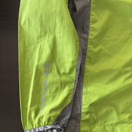 Salomon men's windbreaker jacket used, lightweight, gray and green