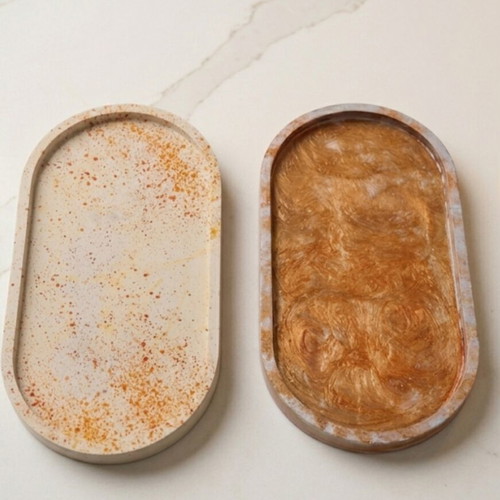 Decorative plaster trays handmade, new