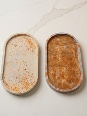 Decorative plaster trays handmade, new