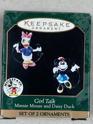 Hallmark 1999 Disney Keepsake Ornament Girl Talk Minnie Mouse & Daisy Duck New Price 18 Euros