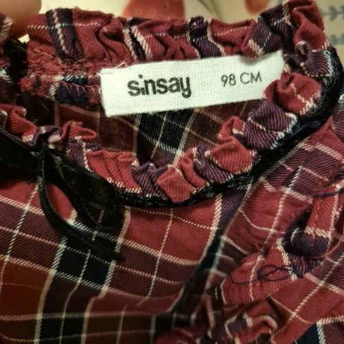 Sinsay checked dress like new, red and blue, size 98 cm