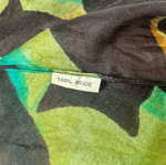 Silk scarf used, multicolor, 48x176 cm
