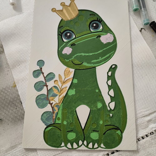 Decorative item for baptism hand-painted inspired by photo 23cm height