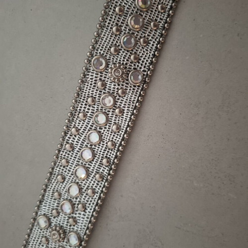 Morgan belt with rhinestones and metal details, 105 cm