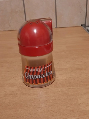 Nescafe Cappuccino cinnamon shaker used, vintage promotional item