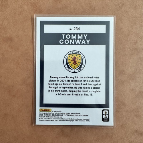 Tommy Conway 2025-26 Donruss Road to FIFA World Cup Rated Rookie Optic card new