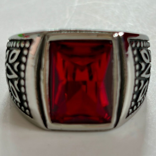 Red Stone Signet Ring size 12 brand new, 316L stainless steel