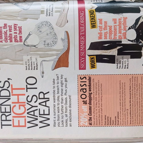 English magazines like new Cosmopolitan and Glamour