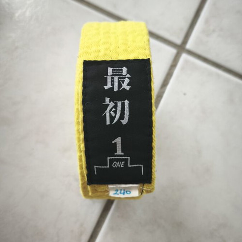 Martial arts yellow belt one size 240cm like new