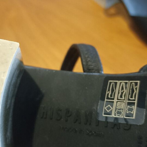Hispanitas leather mules sandals, size 38, black, block heel