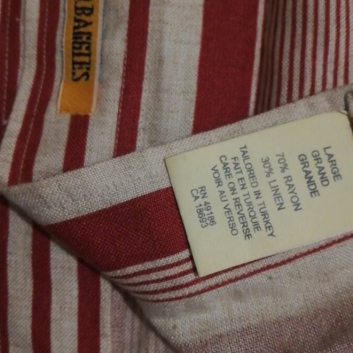 BD Baggies striped short sleeve shirt used, large