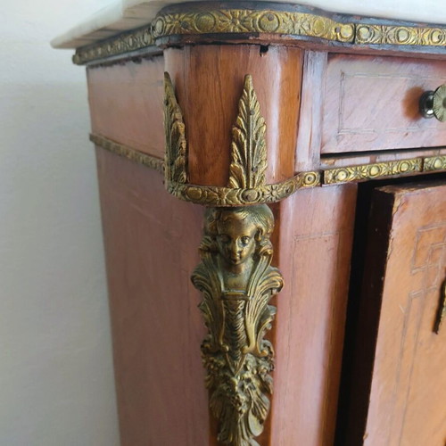 Antique Louis French Bayou Buffet used with marble