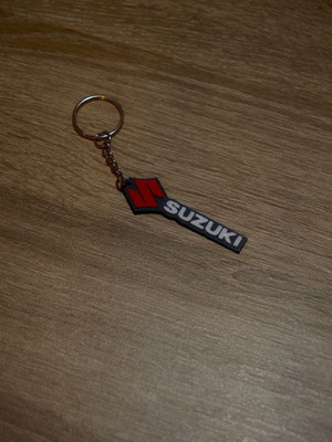 Suzuki keychain new, 3d printed, black and white