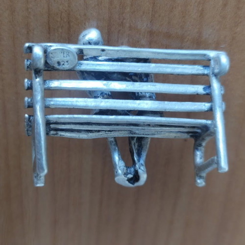 Silver miniature "Romantic Meeting" 3.5x3 cm, like new, 925 silver