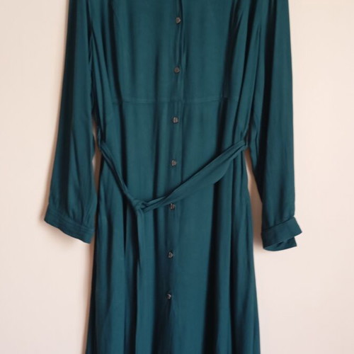 Plus size semizie dress Caramella size L like new, green, with pockets