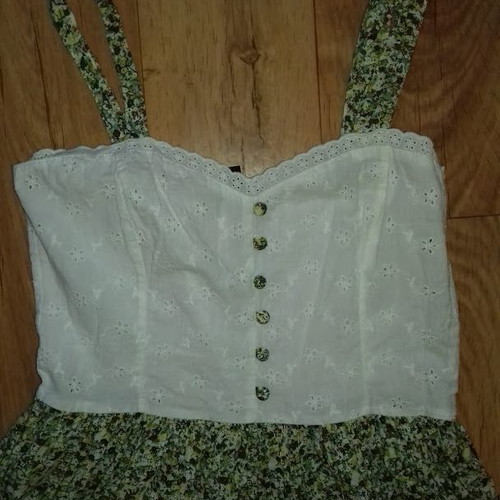 Καλοκαιρινό φόρεμα ASOS S/M βαμβακερό σαν καινούργιο, άσπρο και πράσινο