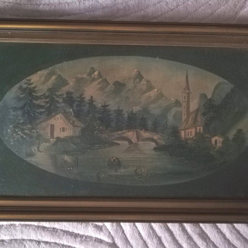 Old landscape painting used from the 1960s