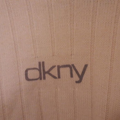 DKNY unisex knitted sweater with high collar used, off white