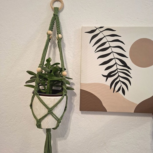 Handmade Macrame Plant Hanger for Pots up to 15 cm, 63 cm Long