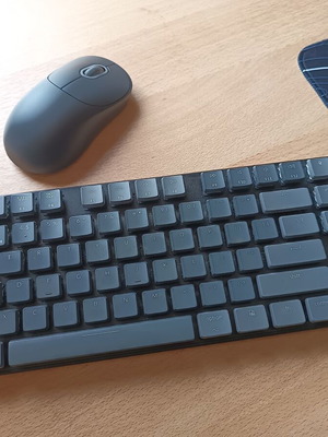 Keychron K1 λεπτό αλουμινένιο μηχανικό πληκτρολόγιο tenkeyless με ασύρματο ποντίκι Xiaomi BT 3